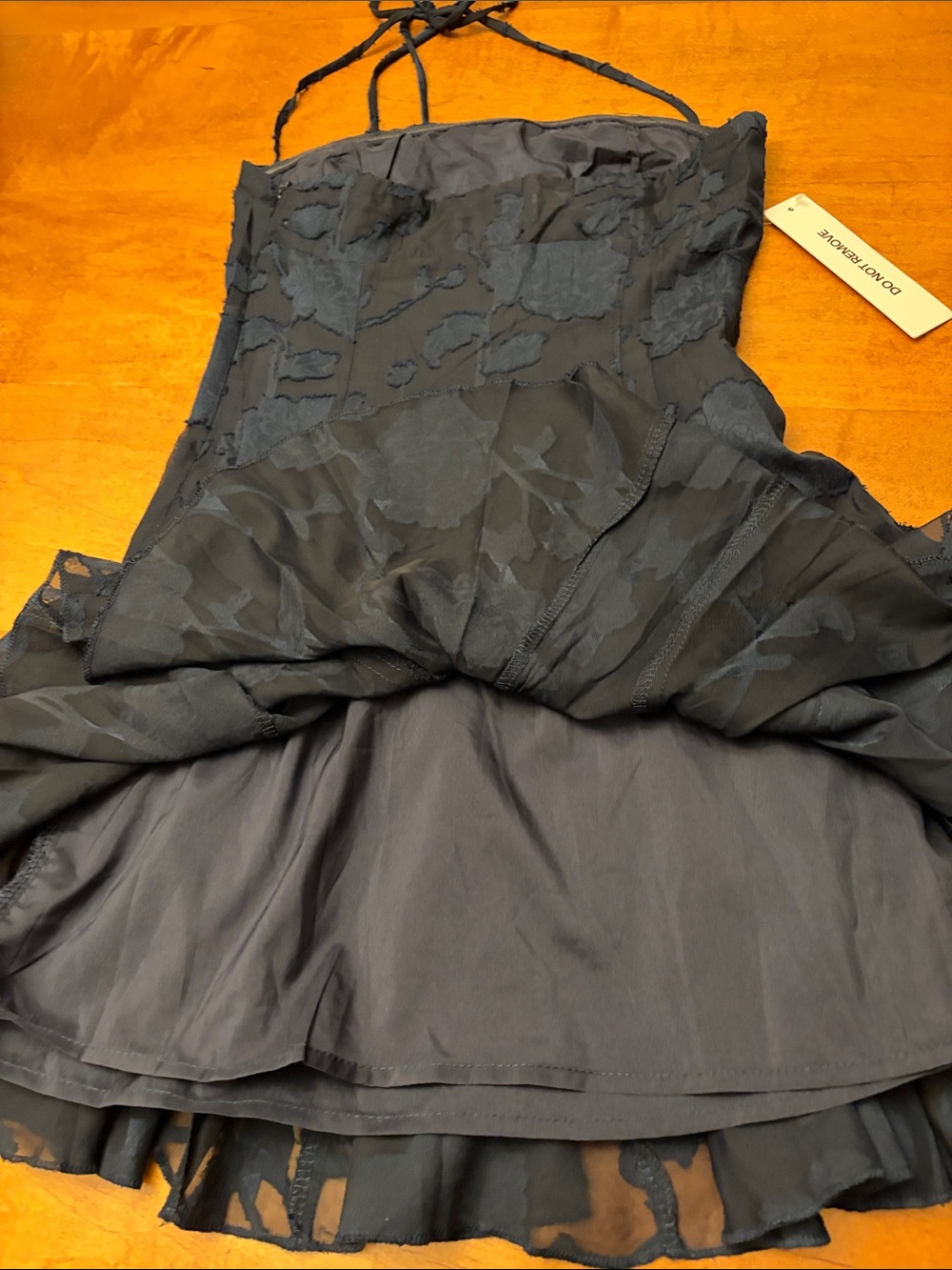Princess Polly Delamere Navy Burn Out Floral Lace Mini halter dress - Picture 7 of 14